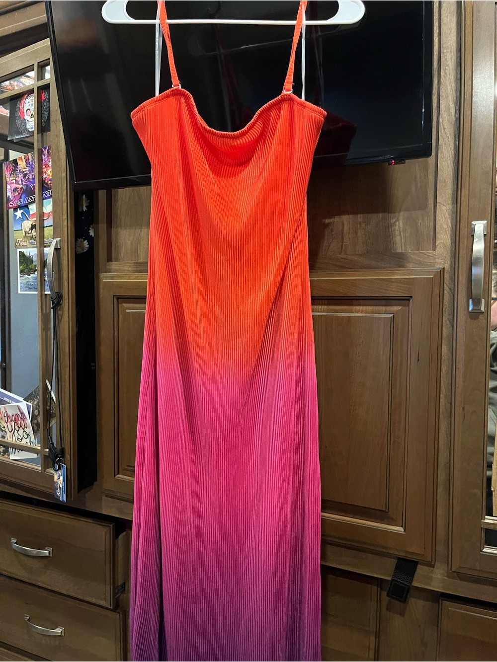 No Boundaries Orange to Pink Ombre Maxi Dress